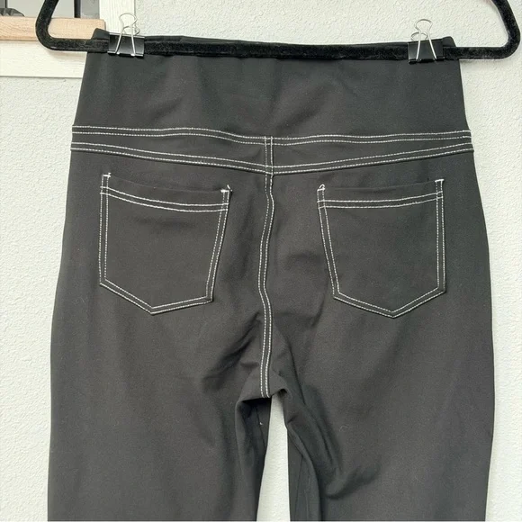 Two Pairs of Women's Flare Yoga/Jeans with Contrast White Stitching Blue/Black - Picture 5 of 16